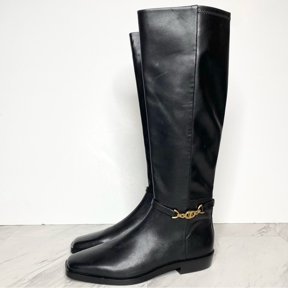 Sam Edelman Clive Black Black Leather Square Toe Tall Boot 7M - Picture 1 of 15